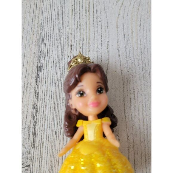 Disney Belle glitter toddler Princess young toy figure beauty Beast - Picture 3 of 4